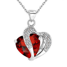 Load image into Gallery viewer, Necklace heart-shaped zircon crystal necklace chain clavicle sweater chain Women Heart Rhinestone Silver Pendant Jewelry #py30