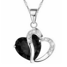 Load image into Gallery viewer, Necklace heart-shaped zircon crystal necklace chain clavicle sweater chain Women Heart Rhinestone Silver Pendant Jewelry #py30