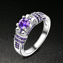 Load image into Gallery viewer, Women Fashion Jewelry Silver Purple Zircon Wedding Ring Size 10
