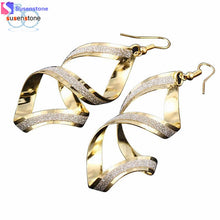 Load image into Gallery viewer, SUSENSTONE 1Pair Women Alloy Matte Dangle Earings Eardrop Jewelry