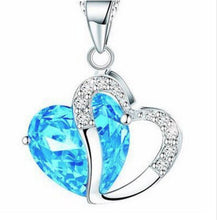 Load image into Gallery viewer, Necklace heart-shaped zircon crystal necklace chain clavicle sweater chain Women Heart Rhinestone Silver Pendant Jewelry #py30