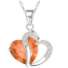 Load image into Gallery viewer, Necklace heart-shaped zircon crystal necklace chain clavicle sweater chain Women Heart Rhinestone Silver Pendant Jewelry #py30