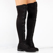Load image into Gallery viewer, Women Cross-tied Platform Shoes High Boots Over The Knee Boots Flat Heel Boots