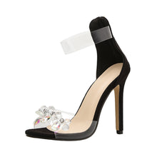 Load image into Gallery viewer, Fashion Rhinestone Open Toed High Heels Women Transparent Stiletto Sandals