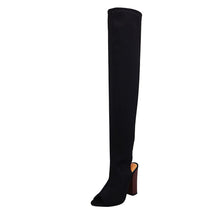 Load image into Gallery viewer, Women Stretch Faux Slim Peep Toe High Boots Over The Knee Boots High Heels Shoes